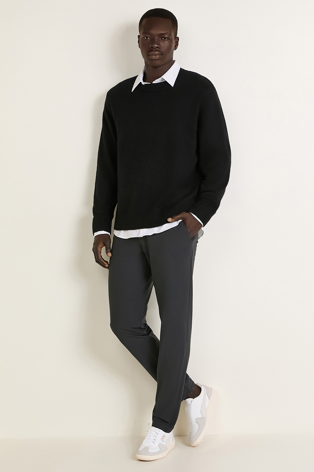 Relaxed-Fit Crewneck Knit Sweater